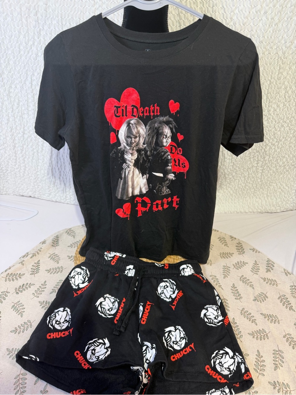 Chucky bride  Black and Red 'Til Death Do Us Part' womens Pajama Set